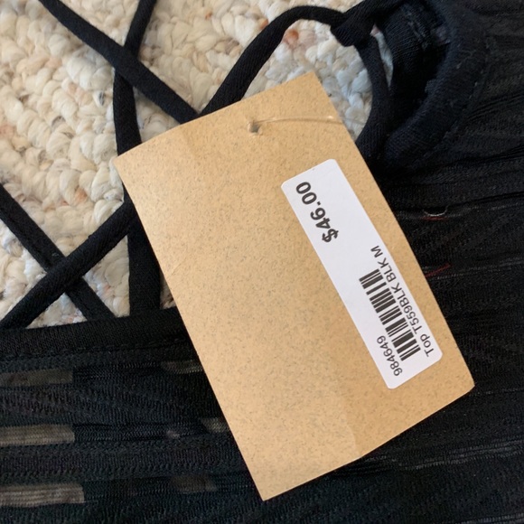 Black Sheer Tunic with Bell Sleeves - Picture 2 of 4